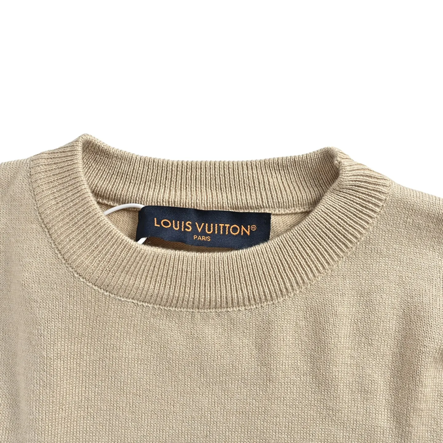 Louis Vuitton/Louis Vuitton embroidered leather label knitted sweater